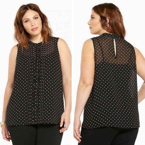 torrid Tops - Torrid NWT Chiffon Polka Dot Ruffle Tank Sz 2x